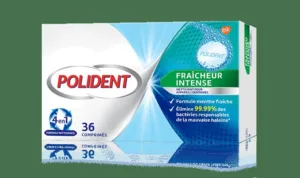 POLIDENT Fraicheur Intense comprimes nettoyants appareil dentaire B/36