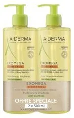 Exomega Control Huile Lavante Emolliente Anti-Grattage Lot de 2 x 500 ml