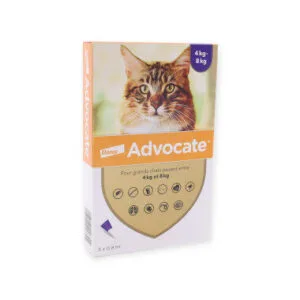 Advocate 80 mg + 8 mg solution spot-on grand chat de 4 a 8 kg - boite de 3 pipettes de 0,8 ml
