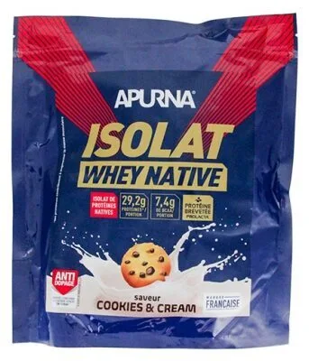 Apurna Isolat Whey Native poudre Cookies & Cream 720 g