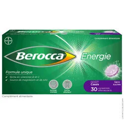 BEROCCA ENERGIE comprimes effervescents cassis - boite de 30 comprimes effervescents