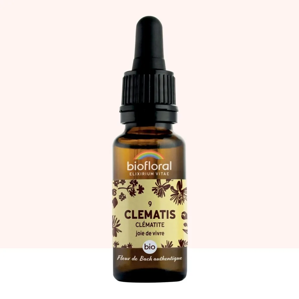 Biofloral Fleur de Bach n9 Clematis (Clematite) Bio - elixir floral compte-gouttes 20 ml