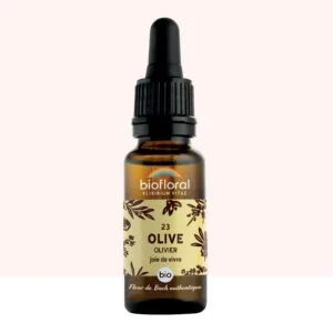 Biofloral Fleur de Bach n23 Olive (Olivier) Bio - elixir floral compte-gouttes 20 ml