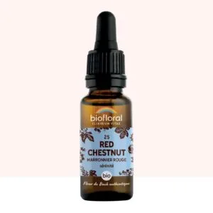Biofloral Fleur de Bach n25 Red Chestnut (Marronnier Rouge) Bio - elixir floral compte-gouttes 20 ml