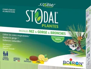 Stodal Plantes Pastilles Nez, Gorge & Bronches gout citron - boite de 36 pastilles