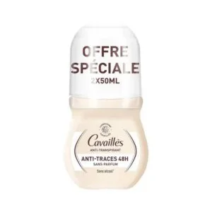 Rogé Cavaillès Déodorant Anti-Transpirant Anti-Traces 48H Sans Parfum Roll-On - 2 x 50 ml