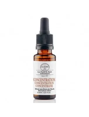 Elixirs and Co Elixir compose Bio Fleurs de Bach Concentration 20 ml