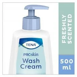 TENA ProSkin Wash Cream creme lavante 3-en-1 sans rincage - flacon pompe 500 ml