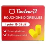 Docteur B Bouchons d'oreilles en mousse forme cylindrique 1 paire