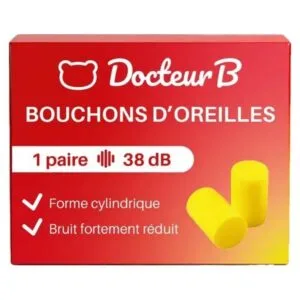 Docteur B Bouchons d'oreilles en mousse forme cylindrique 1 paire