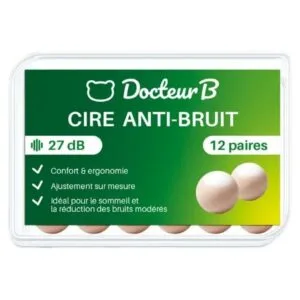 Docteur B Cire d'oreilles anti-bruit 27 dB 12 paires