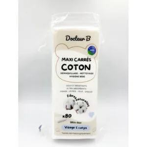 Docteur B Maxi Carres de coton ranges demaquillants, 80 carres