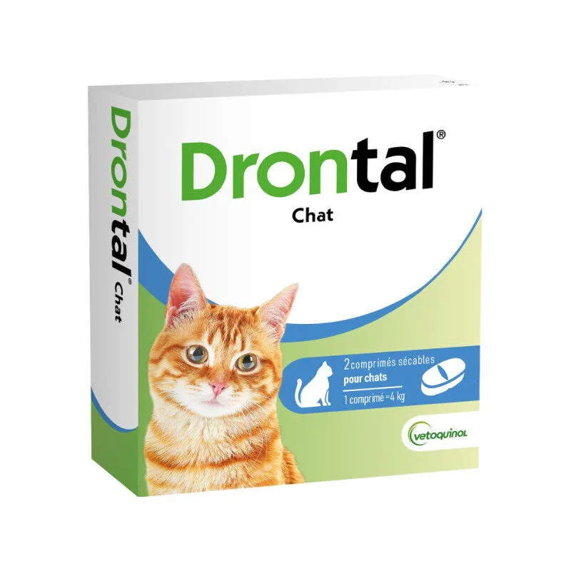 Drontal Chat vermifuge comprimes secables - boite de 2 comprimes