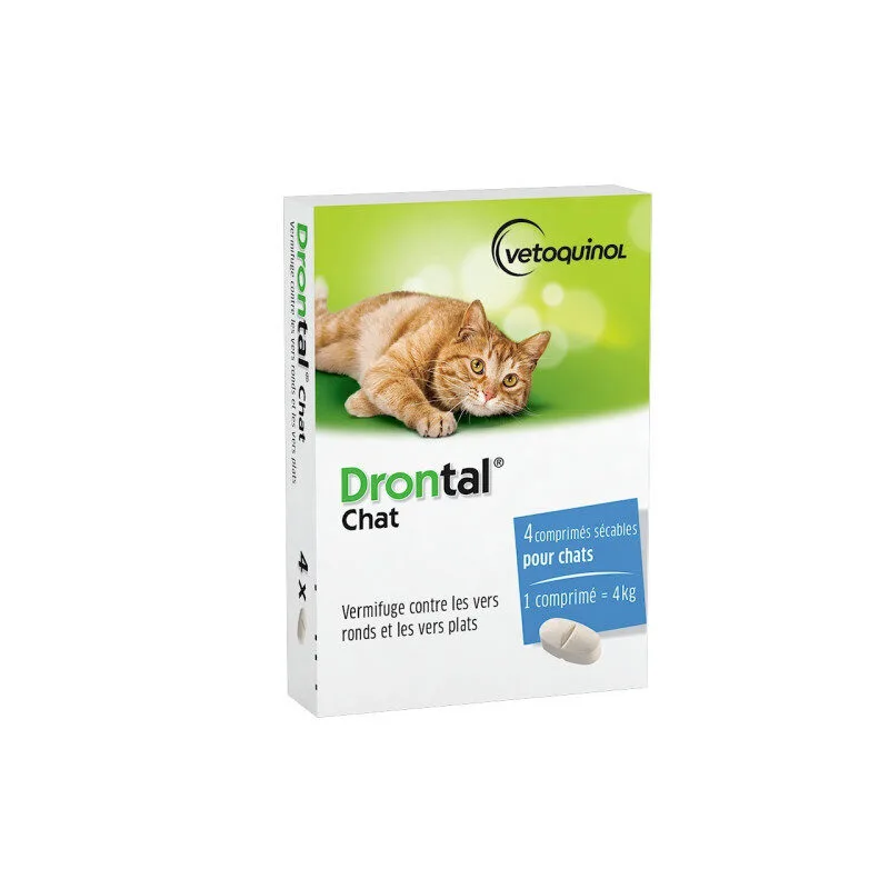 Drontal Chat vermifuge comprimes secables - boite de 4 comprimes