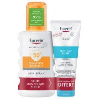 EUCERIN Duo Sun Sensitive Protect Spray SPF50 200 ml + apres-soleil offert