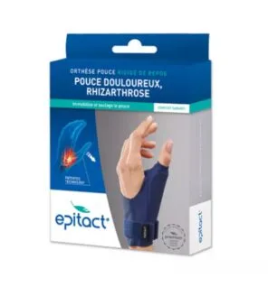 EPITACT Orthese de pouce de nuit thermoformable rigide main GAUCHE taille M