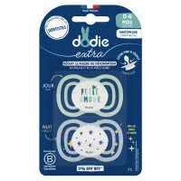 DODIE Sucettes anatomiques silicone nuit 0-6 mois x2