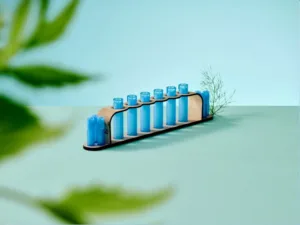 Le presentoir tubes et doses - bois, 6 tubes et 6 doses