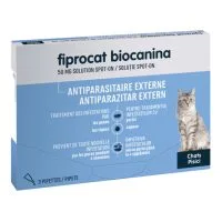 BIOCANINA Fiprocat 50 mg solution spot-on chats, 3 pipettes