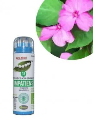 Kosmeo Fleur de Bach N°18 Impatiens - Impatience Bio sans alcool - 130 granules