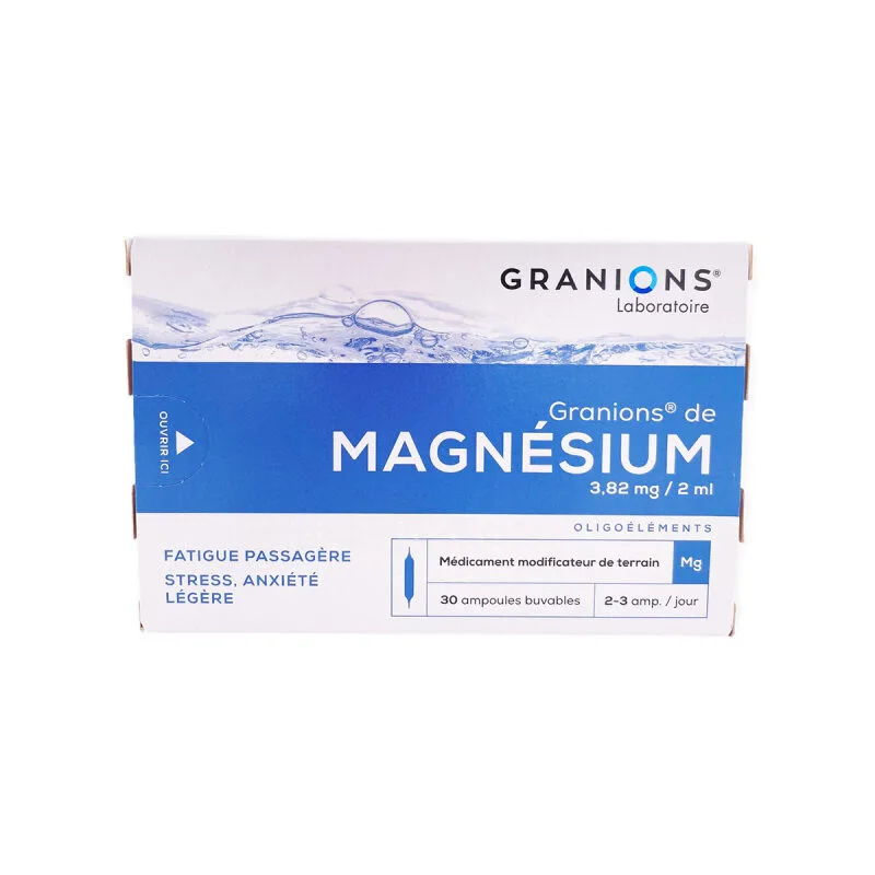 Granions de Magnesium 3,82 mg/2 ml ampoules buvables boite de 30
