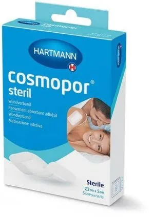 Hartmann Cosmopor Steril Pansements absorbants adhésifs 7,2x5 cm, 5 pièces