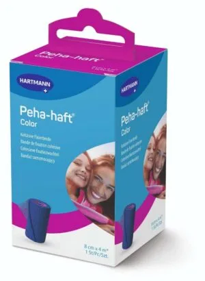 Hartmann Peha-Haft Bande de fixation cohésive bleue 8 cm x 4 m