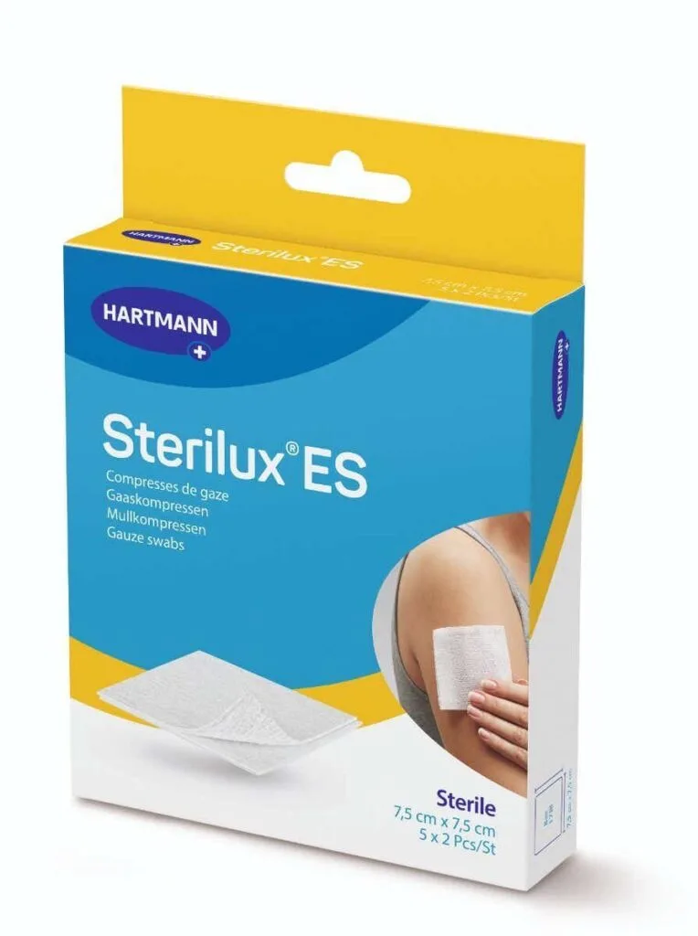 Hartmann Stérilux ES Compresses de gaze stériles 7,5x7,5 cm, 15 sachets de 10