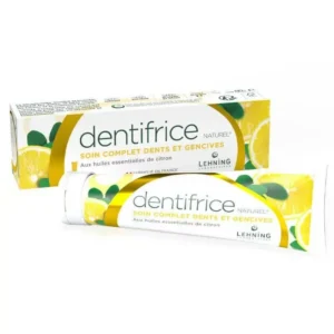 Lehning Dentifrice Naturel Huiles Essentielles de Citron 80 g