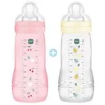 MAM Easy Active Biberons 2e âge 330 ml - Débit X - Berry + Pearl - Lot de 2
