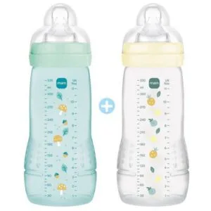 MAM Easy Active Biberons 2e âge 330 ml - Débit X - Ice + Pearl - Lot de 2