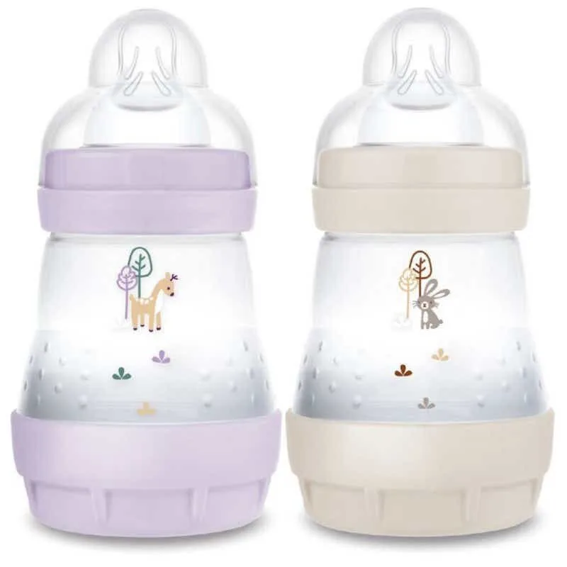 MAM Easy Start Biberons anti-colique 160 ml - Débit 1 - Lilas et Sable - Lot de 2