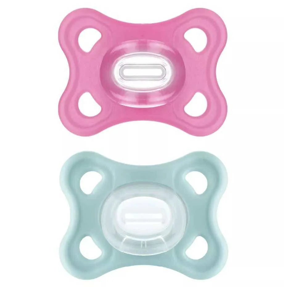 MAM Comfort Sucettes orthodontiques Rose & Turquoise 2-12 mois - Lot de 2