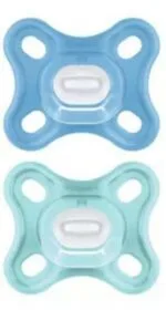 MAM Comfort Sucettes orthodontiques silicone 0 mois et + - Lot de 2 (coloris aléatoire)
