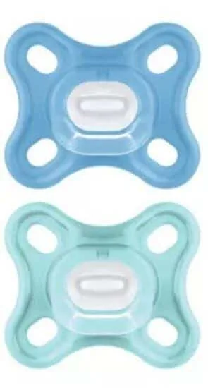 MAM Comfort Sucettes orthodontiques silicone 0 mois et + - Lot de 2 (coloris aléatoire)