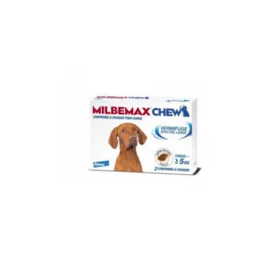 Milbemax Chew 12,5 mg/125 mg comprimes a croquer vermifuge chiens de plus de 5 kg - boite de 2 comprimes