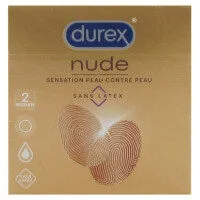 DUREX NUDE preservatif lubrifie sans latex boite de 2