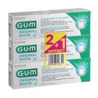 GUM Original White Dentifrice Blancheur 3 x 75 ml
