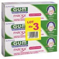 GUM Paroex Dentifrice traitement d'attaque lot de 3