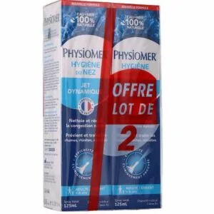 Physiomer Hygiène du Nez Spray Nasal Jet Dynamique - Adultes et enfants, 2 x 125 ml