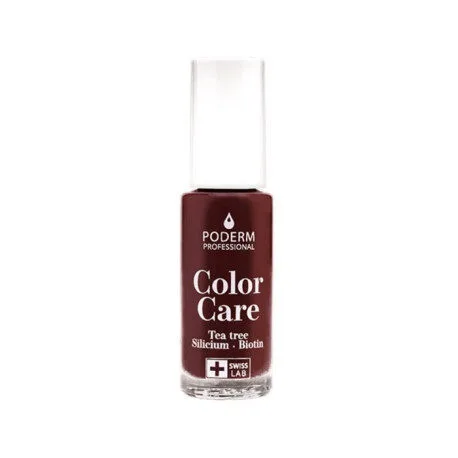 PODERM Color Care vernis soin tea tree 437 Rouge noir flacon 8 ml