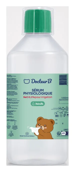 Docteur B Serum physiologique NaCl 0,9% sterile flacon 1 L