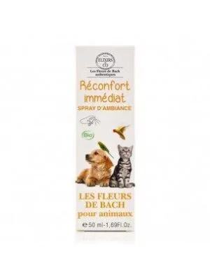 Elixirs and Co Spray d'ambiance Bio Fleurs de Bach Animaux Reconfort immediat 50 ml