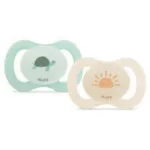 DODIE Sucettes anatomiques silicone tortue et soleil 0-2 mois x2