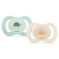 DODIE Sucettes anatomiques silicone tortue et soleil 0-2 mois x2