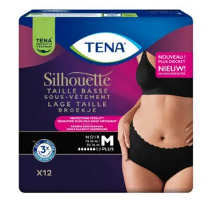 TENA Silhouette Plus taille basse Noir - Taille M - sachet de 12