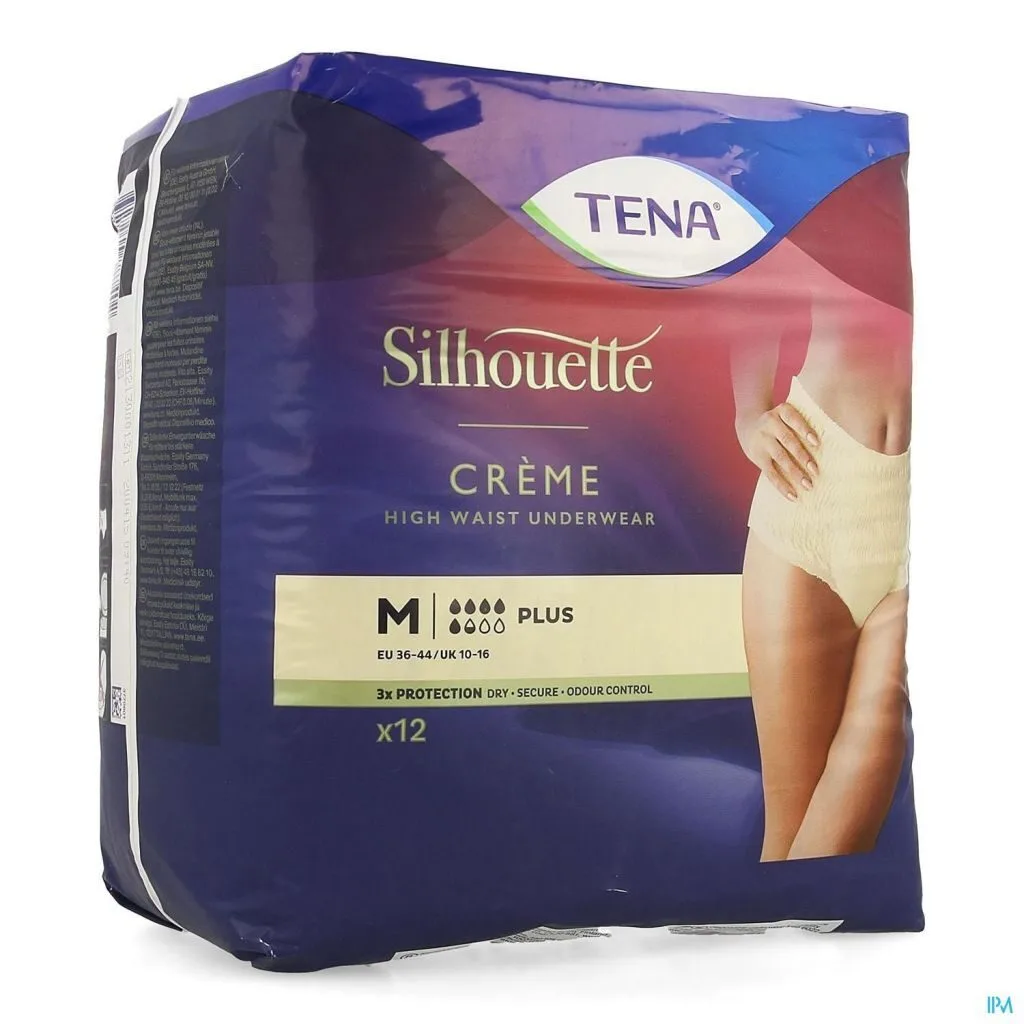 TENA Silhouette Plus Creme taille haute - Taille M - sachet de 12