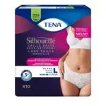 TENA Silhouette Plus taille basse Blanc - Taille L - sachet de 10