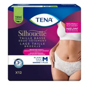 TENA Silhouette Plus taille basse Blanc - Taille M - sachet de 12