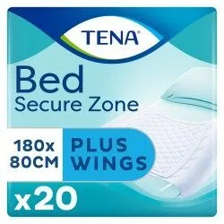 TENA Bed Secure Zone Plus Wings alese bordable avec rabats 80 x 180 cm - sachet de 20